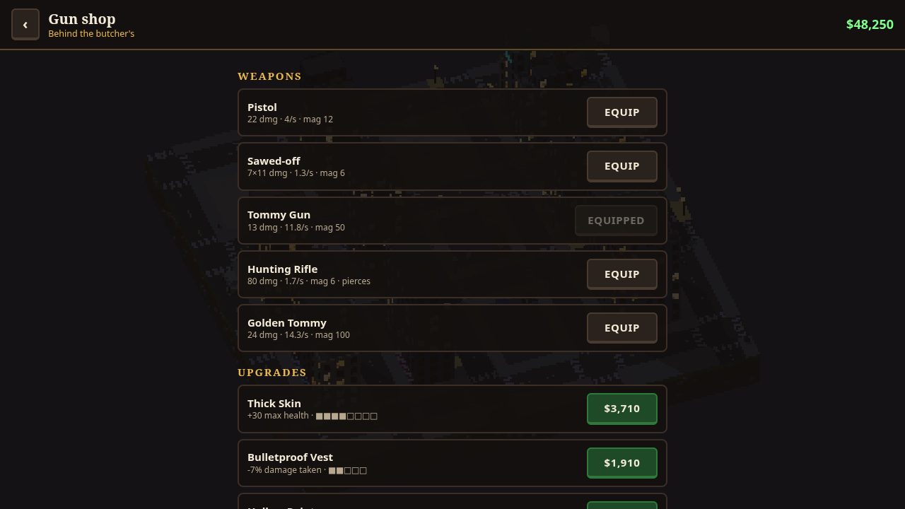 Gun shop and upgrades